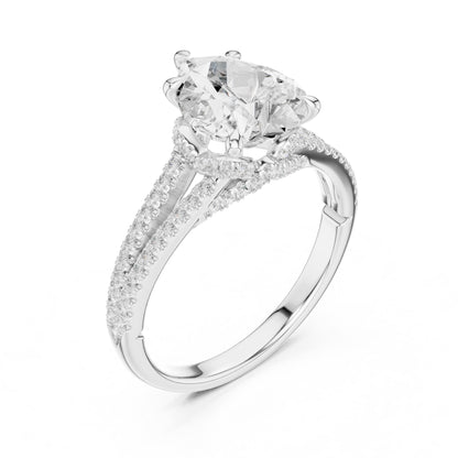 Round Accented Lab Grown Diamond Engagement Ring