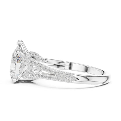 Round Accented Lab Grown Diamond Engagement Ring