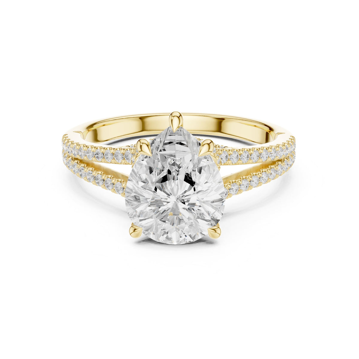 Round Accented Lab Grown Diamond Engagement Ring