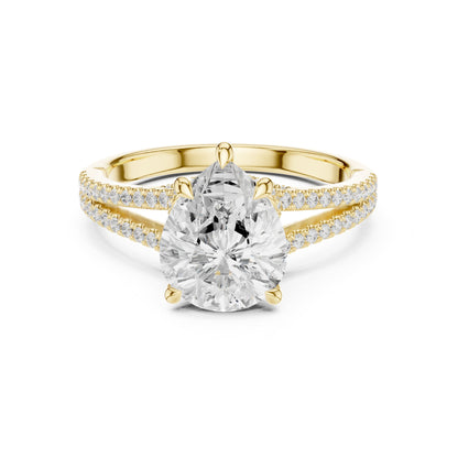 Round Accented Lab Grown Diamond Engagement Ring