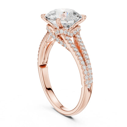Round Accented Lab Grown Diamond Engagement Ring