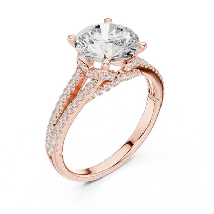 Round Accented Lab Grown Diamond Engagement Ring