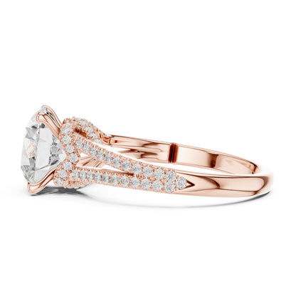 Round Accented Lab Grown Diamond Engagement Ring