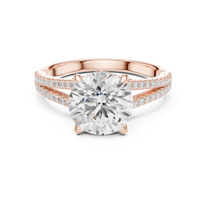 Round Accented Lab Grown Diamond Engagement Ring