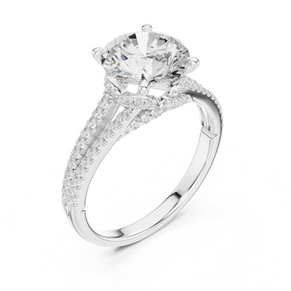 Round Accented Lab Grown Diamond Engagement Ring