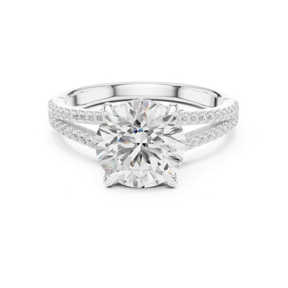 Round Accented Lab Grown Diamond Engagement Ring