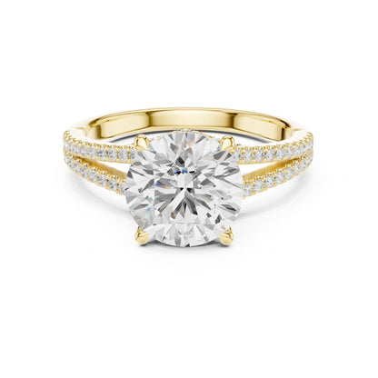 Round Accented Lab Grown Diamond Engagement Ring
