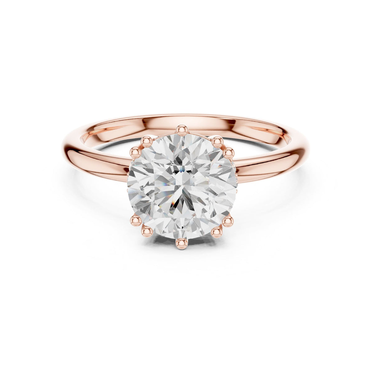 Round Accented Lab Grown Diamond Engagement Ring
