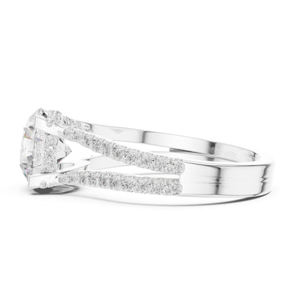 Round Accented Lab Grown Diamond Engagement Ring