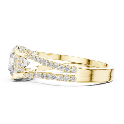Round Accented Lab Grown Diamond Engagement Ring