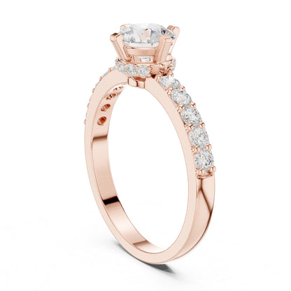Round Accented Lab Grown Diamond Engagement Ring