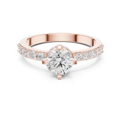 Round Accented Lab Grown Diamond Engagement Ring