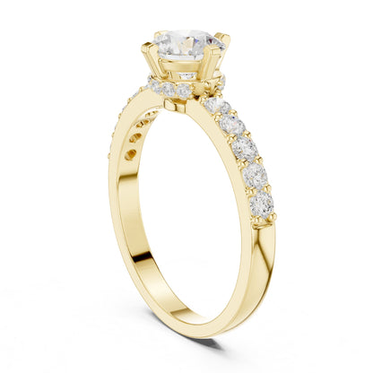 Round Accented Lab Grown Diamond Engagement Ring