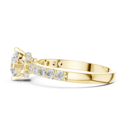 Round Accented Lab Grown Diamond Engagement Ring