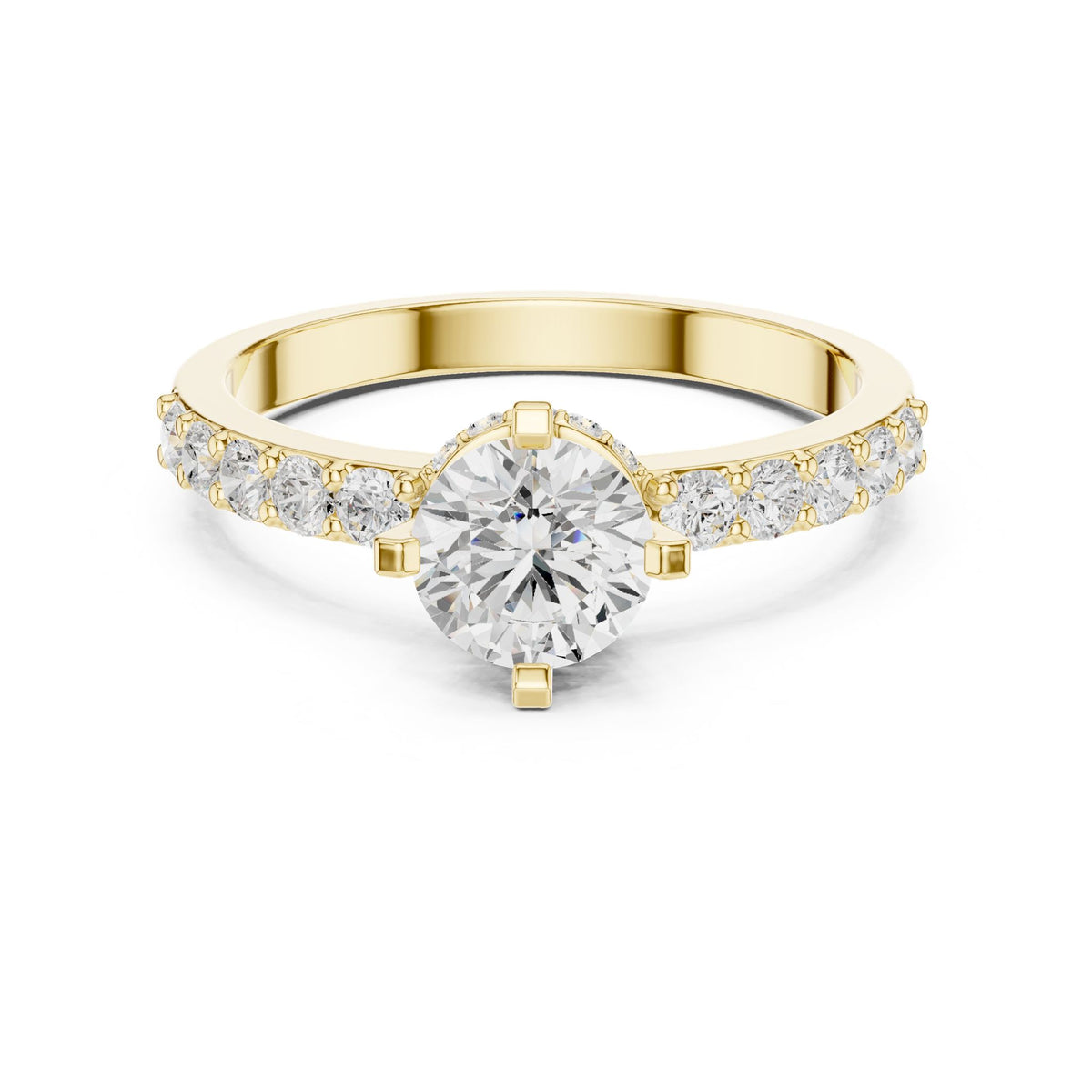 Round Accented Lab Grown Diamond Engagement Ring