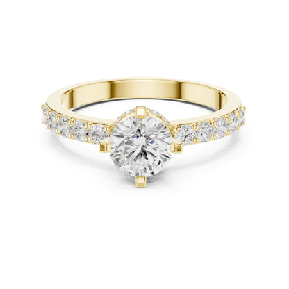 Round Accented Lab Grown Diamond Engagement Ring