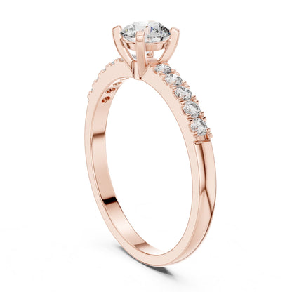 Round Accented Lab Grown Diamond Engagement Ring