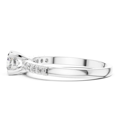 Round Accented Lab Grown Diamond Engagement Ring