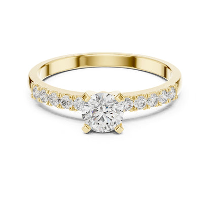 Round Accented Lab Grown Diamond Engagement Ring