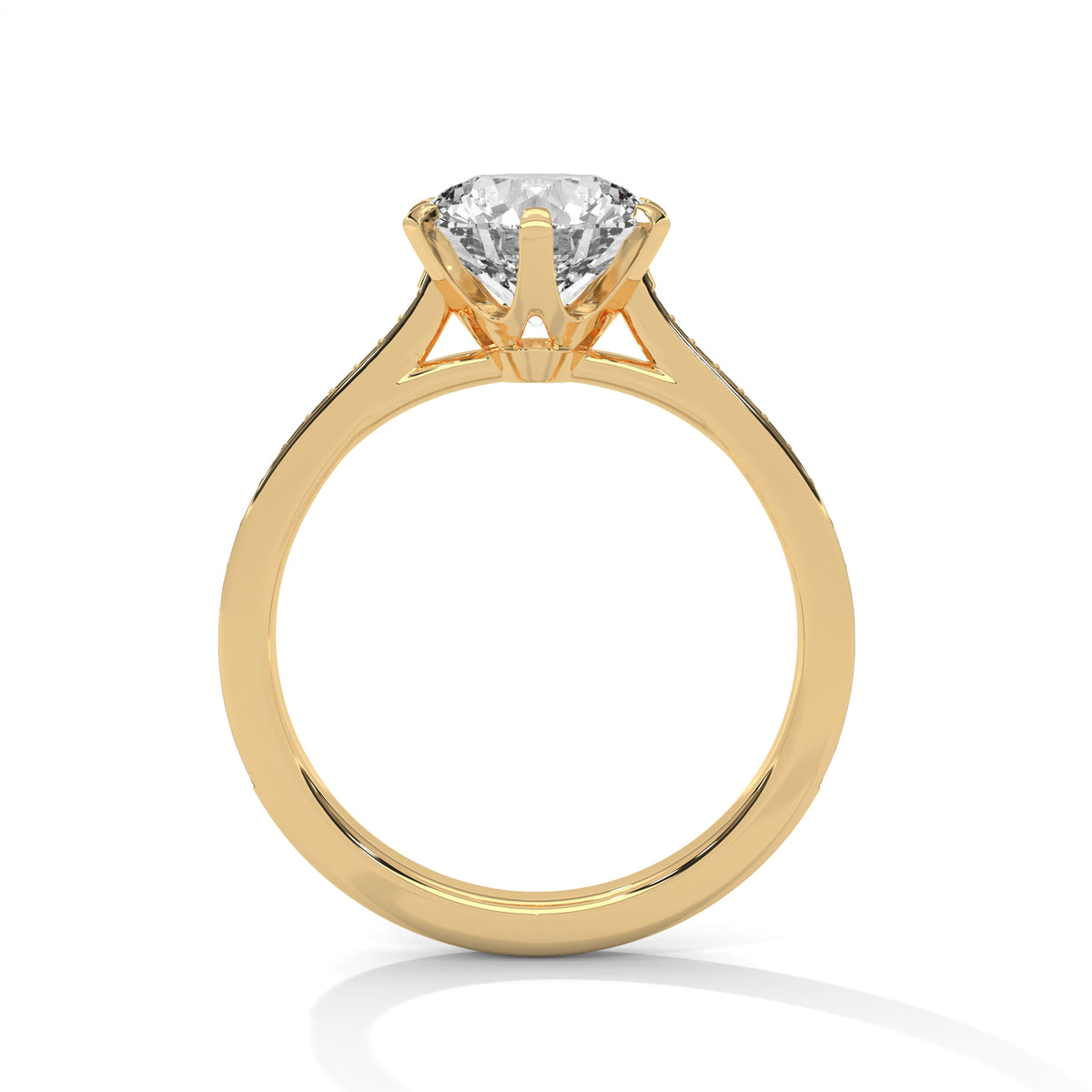 Round Accented Lab Grown Diamond Engagement Ring