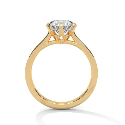 Round Accented Lab Grown Diamond Engagement Ring