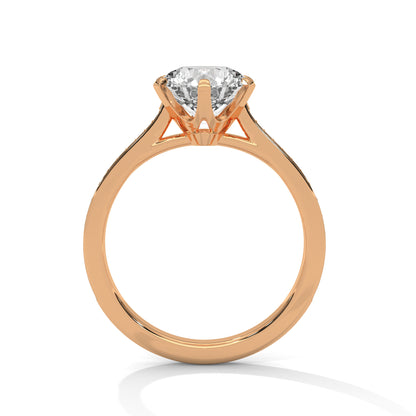 Round Accented Lab Grown Diamond Engagement Ring