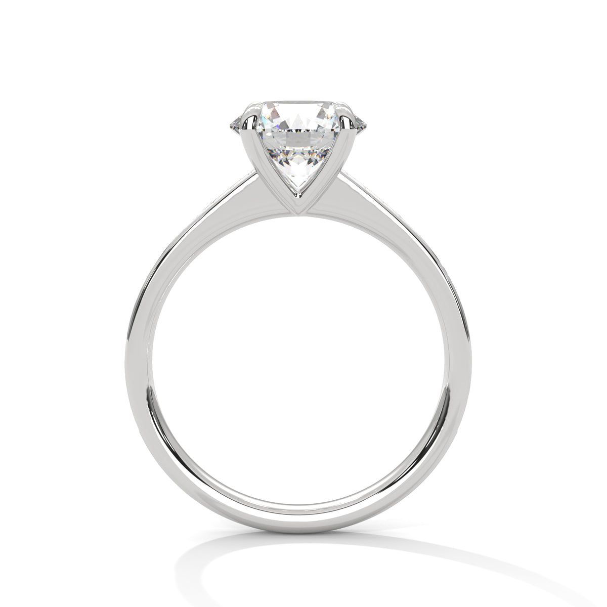 Round Accented Lab Grown Diamond Engagement Ring
