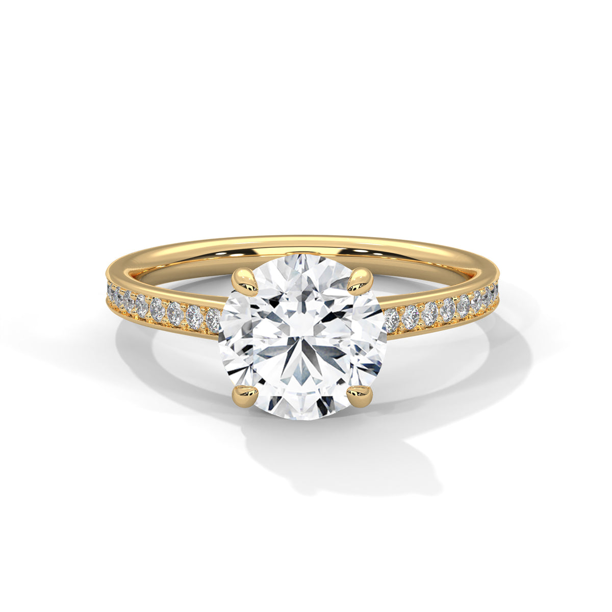 Round Accented Lab Grown Diamond Engagement Ring