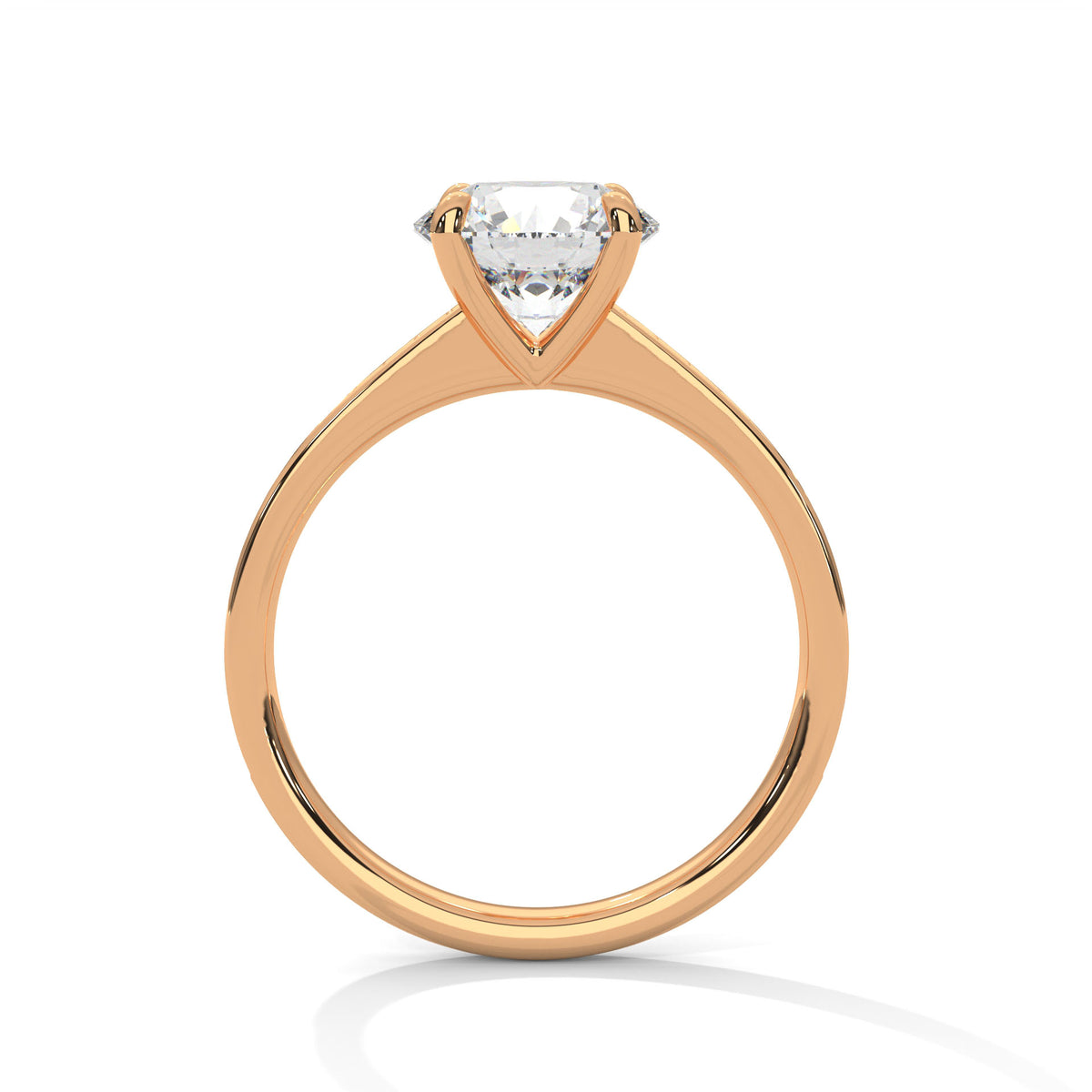 Round Accented Lab Grown Diamond Engagement Ring