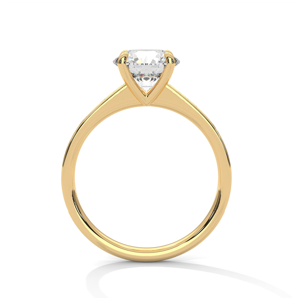 Round Accented Lab Grown Diamond Engagement Ring