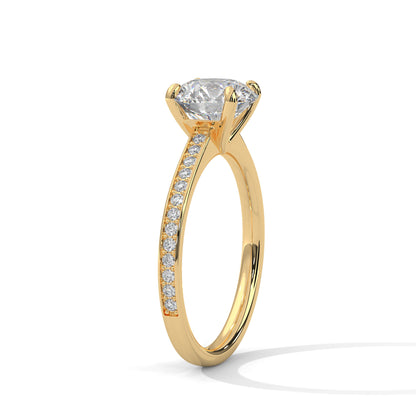 Round Accented Lab Grown Diamond Engagement Ring