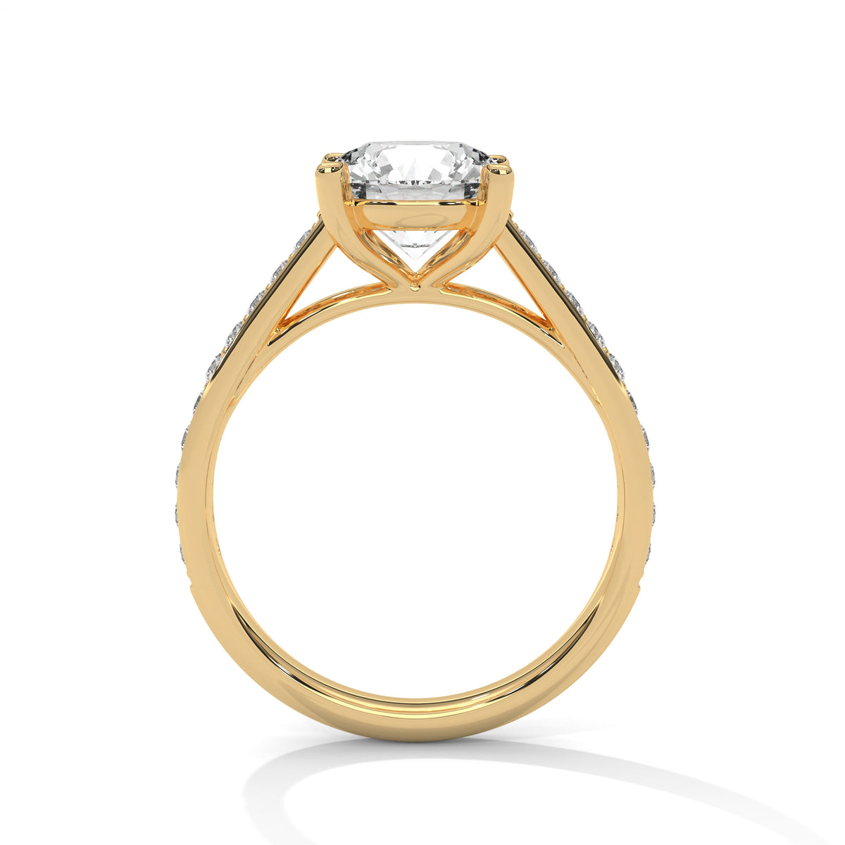 Round Accented Lab Grown Diamond Engagement Ring