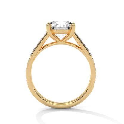 Round Accented Lab Grown Diamond Engagement Ring