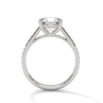 Round Accented Lab Grown Diamond Engagement Ring