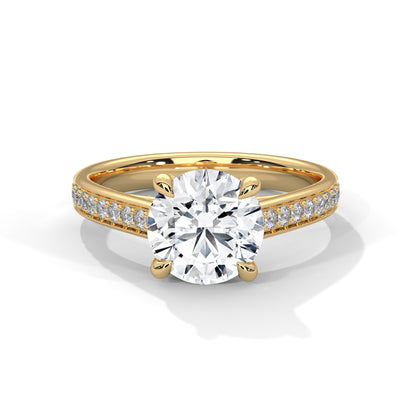 Round Accented Lab Grown Diamond Engagement Ring