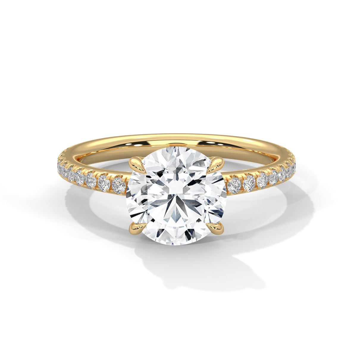 Round Accented Lab Grown Diamond Engagement Ring