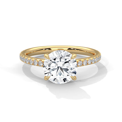 Round Accented Lab Grown Diamond Engagement Ring