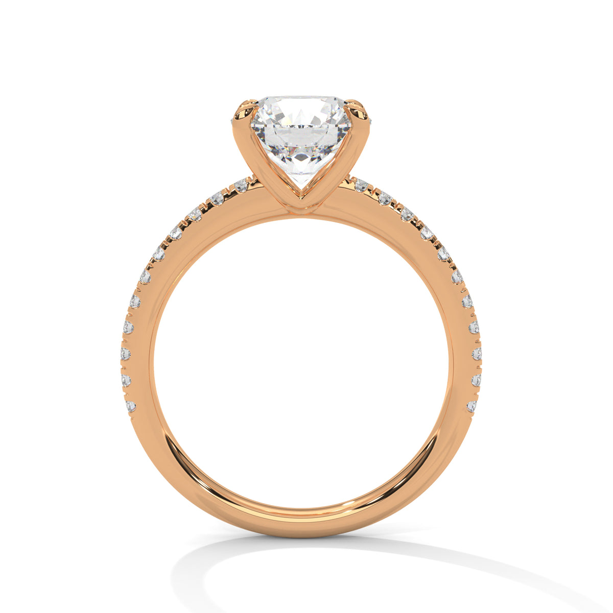 Round Accented Lab Grown Diamond Engagement Ring