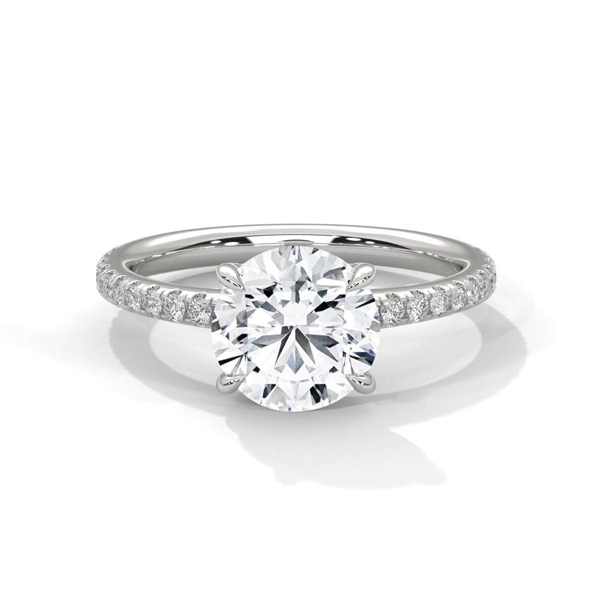 Round Accented Lab Grown Diamond Engagement Ring