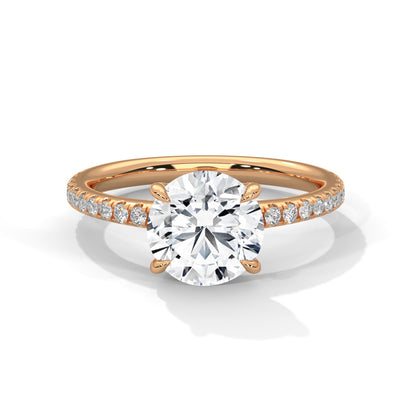 Round Accented Lab Grown Diamond Engagement Ring