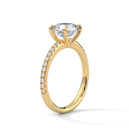 Round Accented Lab Grown Diamond Engagement Ring