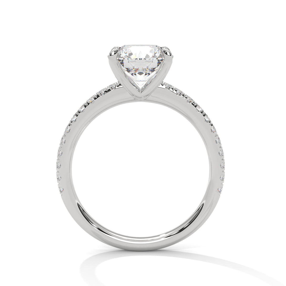 Round Accented Lab Grown Diamond Engagement Ring