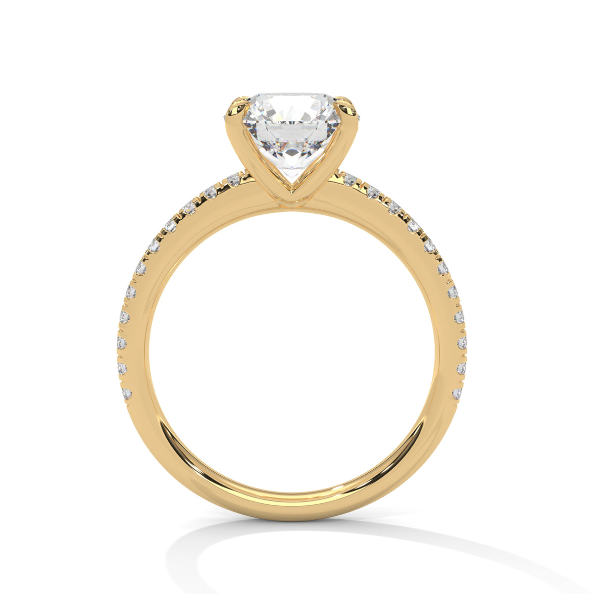 Round Accented Lab Grown Diamond Engagement Ring