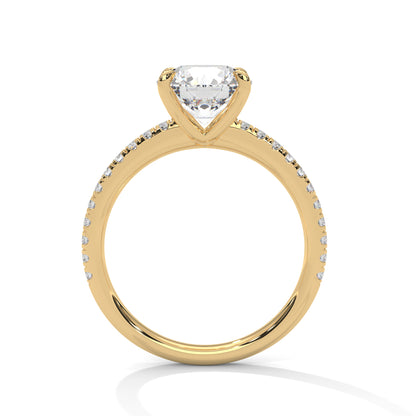 Round Accented Lab Grown Diamond Engagement Ring