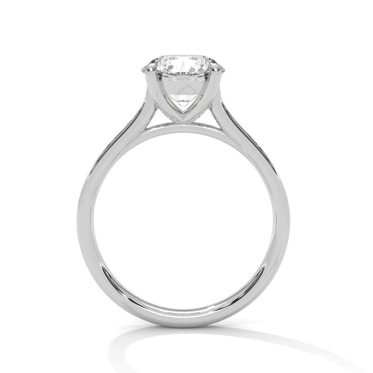 Round Accented Lab Grown Diamond Engagement Ring