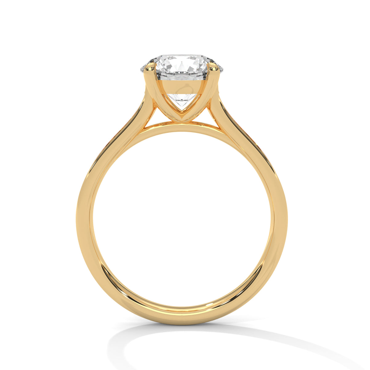 Round Accented Lab Grown Diamond Engagement Ring