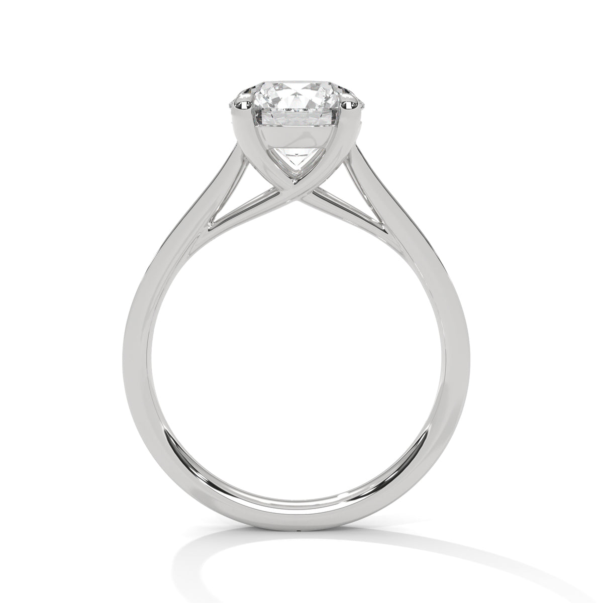 Round Accented Lab Grown Diamond Engagement Ring