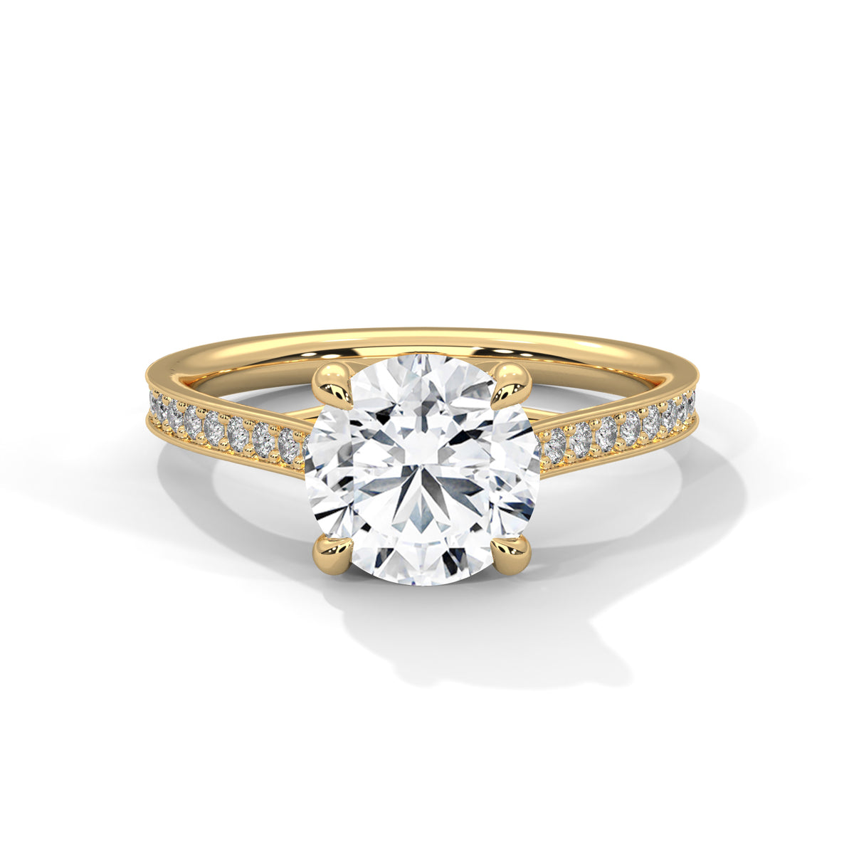 Round Accented Lab Grown Diamond Engagement Ring