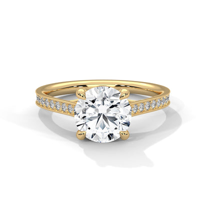 Round Accented Lab Grown Diamond Engagement Ring