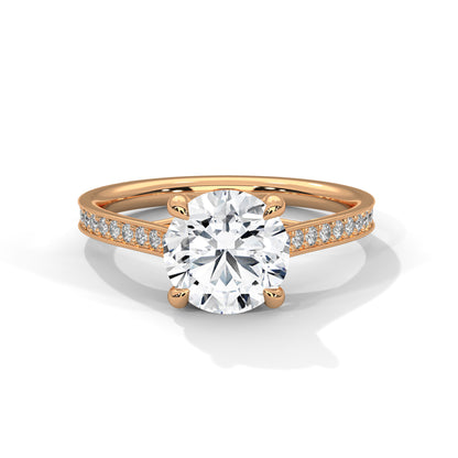 Round Accented Lab Grown Diamond Engagement Ring